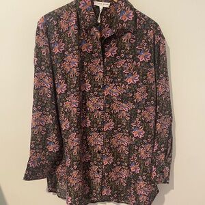 Apiece Apart Silk Folk Floral Button Down Top
